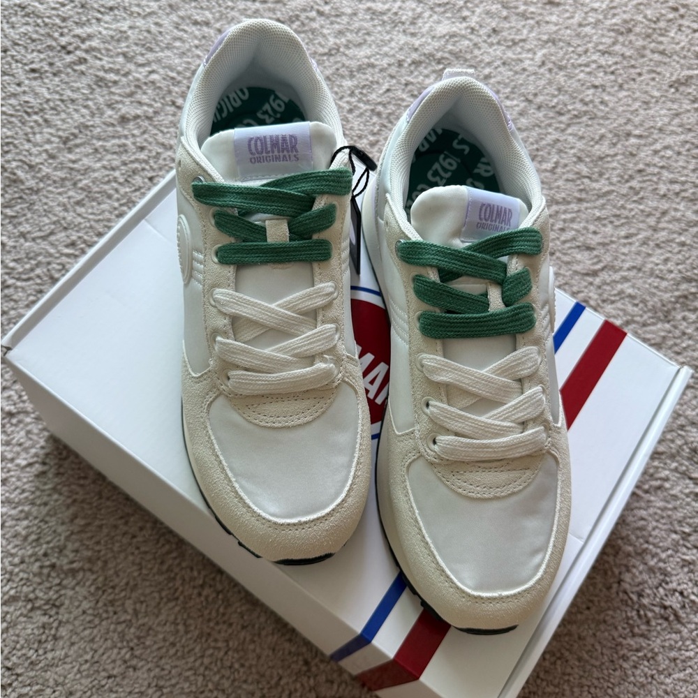 Colmar Cream and Green Casual Sneakers